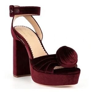 Antonio Melani x Nicola Bathie Emilia Velvet Rose Platform Dress Sandals